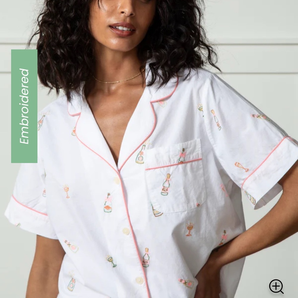 PRINTFRESH Short Sleeve & Cropped Pants Set in Bubbly Brunch